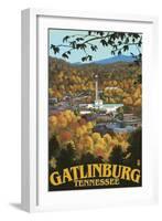 Gatlinburg, Tennessee Town Scene, c.2008-Lantern Press-Framed Art Print