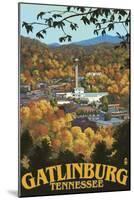 Gatlinburg, Tennessee Town Scene, c.2008-Lantern Press-Mounted Art Print