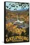 Gatlinburg, Tennessee Town Scene, c.2008-Lantern Press-Framed Stretched Canvas