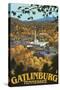 Gatlinburg, Tennessee Town Scene, c.2008-Lantern Press-Stretched Canvas