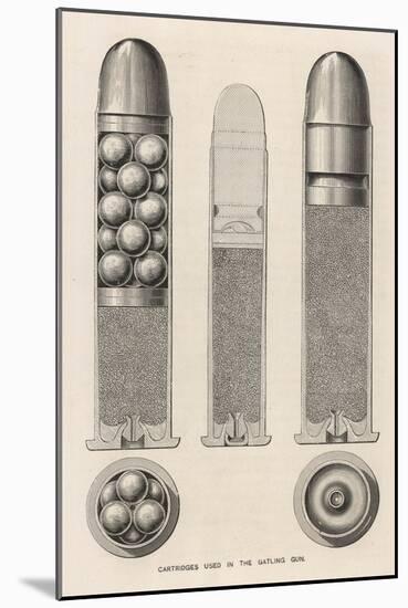 Gatling Gun - Cartridges-null-Mounted Art Print