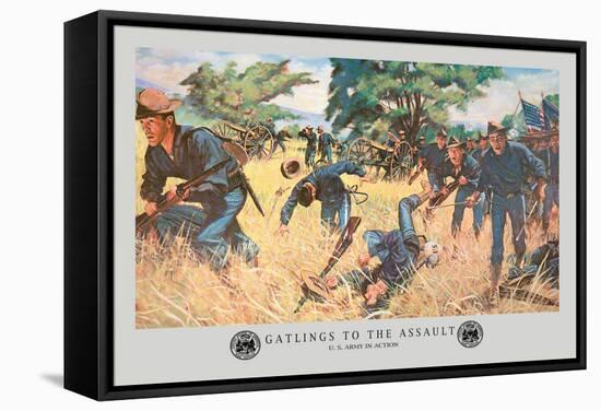 Gatlings to the Assault-Hugh Charles Mcbarron Jr.-Framed Stretched Canvas