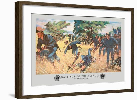 Gatlings to the Assault-Hugh Charles Mcbarron Jr.-Framed Art Print