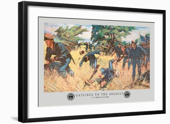 Gatlings to the Assault-Hugh Charles Mcbarron Jr.-Framed Art Print