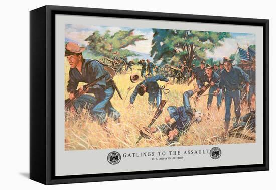 Gatlings to the Assault-Hugh Charles Mcbarron Jr.-Framed Stretched Canvas