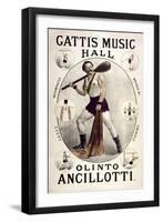 Gatti's Music Hall, Lambeth. "Olinto Ancollotti", 1881.-Henry Evanion-Framed Giclee Print