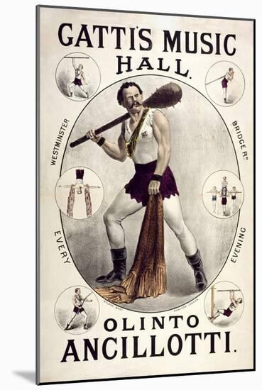 Gatti's Music Hall, Lambeth. "Olinto Ancollotti", 1881.-Henry Evanion-Mounted Giclee Print