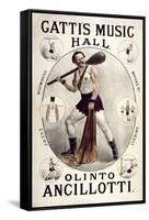 Gatti's Music Hall, Lambeth. "Olinto Ancollotti", 1881.-Henry Evanion-Framed Stretched Canvas