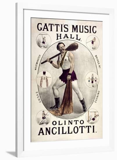 Gatti's Music Hall, Lambeth. "Olinto Ancollotti", 1881.-Henry Evanion-Framed Giclee Print