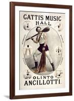 Gatti's Music Hall, Lambeth. "Olinto Ancollotti", 1881.-Henry Evanion-Framed Giclee Print