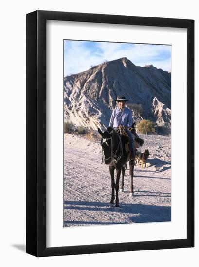 Gaucho in Quebrada de las Flechas near Salta, Argentina-null-Framed Art Print