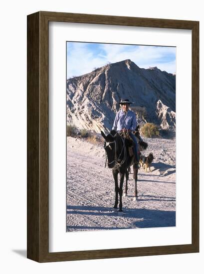 Gaucho in Quebrada de las Flechas near Salta, Argentina-null-Framed Art Print