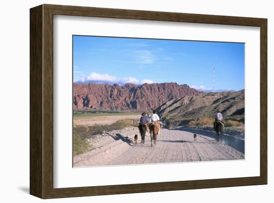 Gauchos in Quebrada de las Flechas near Salta, Argentina-null-Framed Art Print