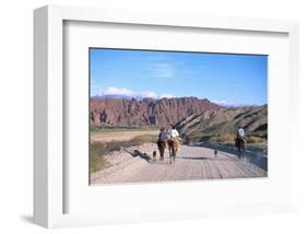 Gauchos in Quebrada de las Flechas near Salta, Argentina-null-Framed Art Print