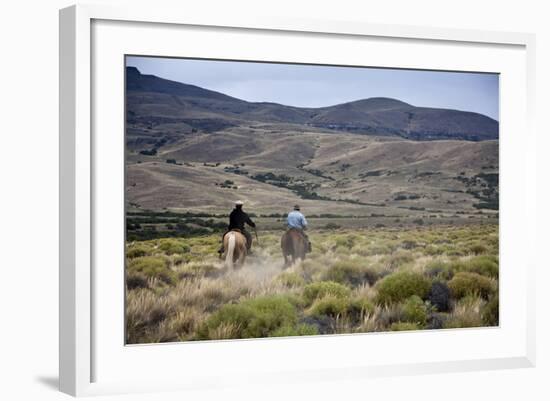 Gauchos Riding Horses, Patagonia, Argentina, South America-Yadid Levy-Framed Photographic Print