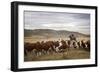 Gauchos with Cattle at the Huechahue Estancia, Patagonia, Argentina, South America-Yadid Levy-Framed Photographic Print