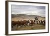 Gauchos with Cattle at the Huechahue Estancia, Patagonia, Argentina, South America-Yadid Levy-Framed Photographic Print