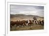 Gauchos with Cattle at the Huechahue Estancia, Patagonia, Argentina, South America-Yadid Levy-Framed Photographic Print