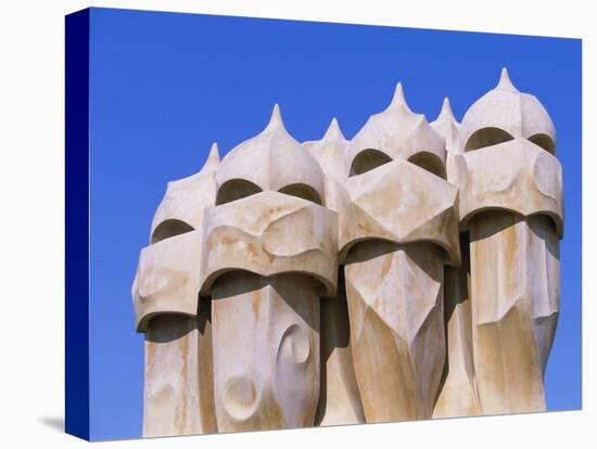 Gaudi Architecture, Casa Mila, La Pedrera House, Catalunya (Catalonia) (Cataluna), Spain-Gavin Hellier-Stretched Canvas