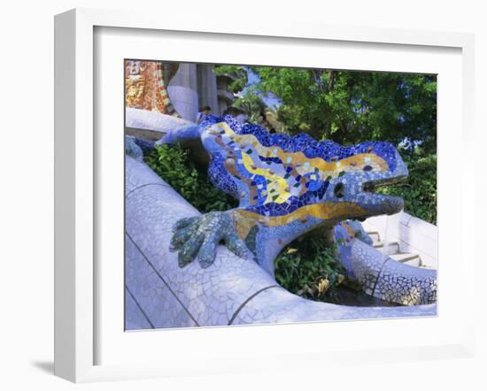 Gaudi Architecture, Parc Guell, Unesco World Heritage Site, Catalunya (Catalonia) (Cataluna), Spain-Gavin Hellier-Framed Photographic Print