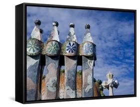 Gaudi Chimney Sturctures, Casa Batllo, Barcelona, Catalonia, Spain-Cindy Miller Hopkins-Framed Stretched Canvas