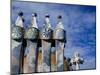 Gaudi Chimney Sturctures, Casa Batllo, Barcelona, Catalonia, Spain-Cindy Miller Hopkins-Mounted Photographic Print