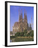 Gaudi Church Architecture, La Sagrada Familia, Barcelona, Catalunya (Catalonia) (Cataluna), Spain-Gavin Hellier-Framed Photographic Print