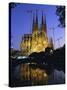 Gaudi Church Architecture, La Sagrada Familia Cathedral at Night, Barcelona, Catalunya, Spain-Gavin Hellier-Stretched Canvas