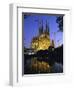 Gaudi Church Architecture, La Sagrada Familia Cathedral at Night, Barcelona, Catalunya, Spain-Gavin Hellier-Framed Photographic Print