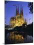 Gaudi Church Architecture, La Sagrada Familia Cathedral at Night, Barcelona, Catalunya, Spain-Gavin Hellier-Mounted Photographic Print