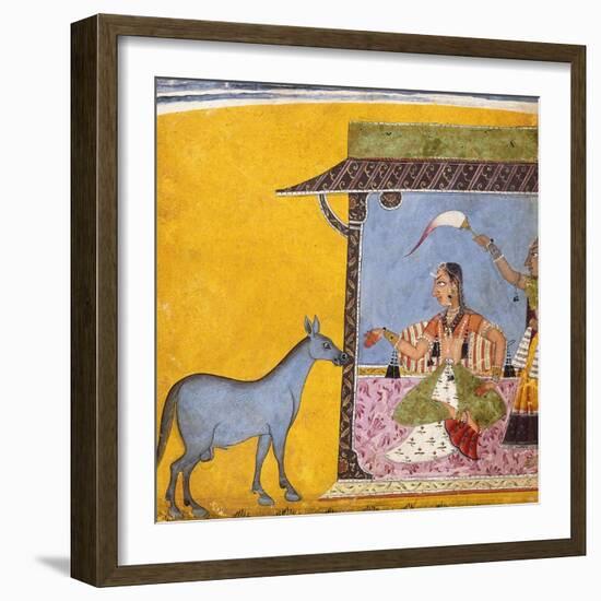 Gaudi Ragini, Wife of Sri Raga, C.1690-5 (Gouache with Gold and Silver Paint on Paper)-null-Framed Giclee Print