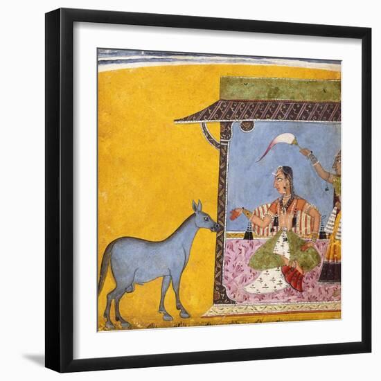 Gaudi Ragini, Wife of Sri Raga, C.1690-5 (Gouache with Gold and Silver Paint on Paper)-null-Framed Giclee Print