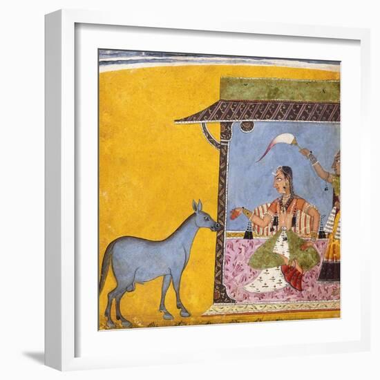 Gaudi Ragini, Wife of Sri Raga, C.1690-5 (Gouache with Gold and Silver Paint on Paper)-null-Framed Giclee Print