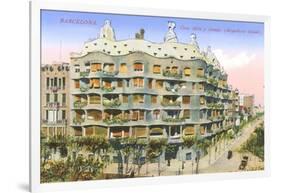 Gaudi's Casa Mila, Barcelona-null-Framed Art Print