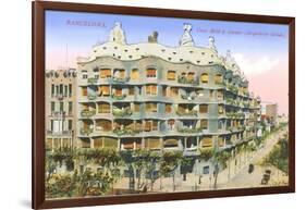 Gaudi's Casa Mila, Barcelona-null-Framed Art Print