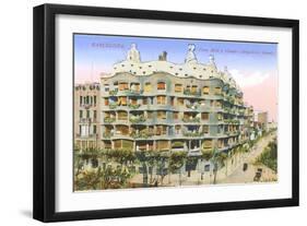 Gaudi's Casa Mila, Barcelona-null-Framed Art Print