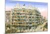 Gaudi's Casa Mila, Barcelona-null-Mounted Premium Giclee Print