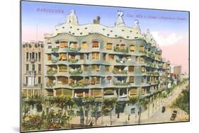 Gaudi's Casa Mila, Barcelona-null-Mounted Art Print