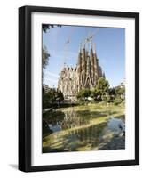 Gaudi's Cathedral of La Sagrada Familia, still under construction, UNESCO World Heritage Site, Barc-Tony Waltham-Framed Photographic Print