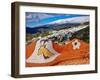 Gaudi - type mosaic seat omn a viewing point above Competa, Malaga Province. Andalucia, Spain-Panoramic Images-Framed Photographic Print