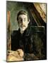 Gauguin Behind an Easel-Paul Gauguin-Mounted Giclee Print