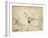 Gaur Hunt, Page from a Manuscript on Elephant Training, Early 20th Century-null-Framed Giclee Print