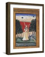 Gauri Ragini, First Wife of Malkos Raga, Folio from a Ragamala (Garland of Melodies)-null-Framed Art Print