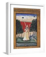 Gauri Ragini, First Wife of Malkos Raga, Folio from a Ragamala (Garland of Melodies)-null-Framed Art Print