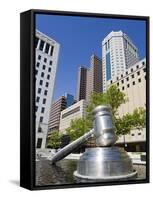 Gavel Sculpture Outside the Ohio Judicial Center, Columbus, Ohio, United States of America, North A-Richard Cummins-Framed Stretched Canvas