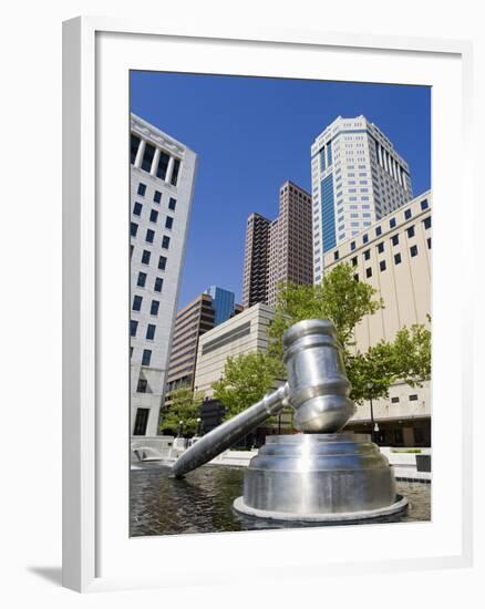 Gavel Sculpture Outside the Ohio Judicial Center, Columbus, Ohio, United States of America, North A-Richard Cummins-Framed Photographic Print