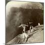 Gaving Through Sulphurous Vapors into the Crater's Depths, Aso-San, Japan, 1904-Underwood & Underwood-Mounted Photographic Print