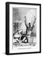 Gavroche Had Fallen Only to Rise Again, Illustration from "Les Miserables" by Victor Hugo (1802-85)-Gustave Brion-Framed Giclee Print