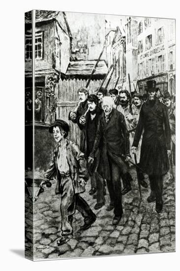 Gavroche Leading a Demonstration, Illustration from Les Miserables by Victor Hugo-Pierre Georges Jeanniot-Stretched Canvas