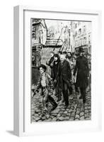 Gavroche Leading a Demonstration, Illustration from Les Miserables by Victor Hugo-Pierre Georges Jeanniot-Framed Giclee Print